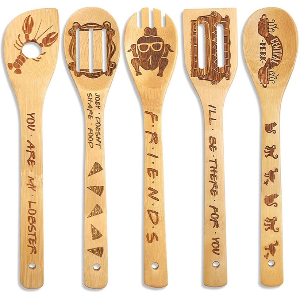 FRIENDS BAMBOO WOODEN COOKING UTENSIL SET - 5 PC
